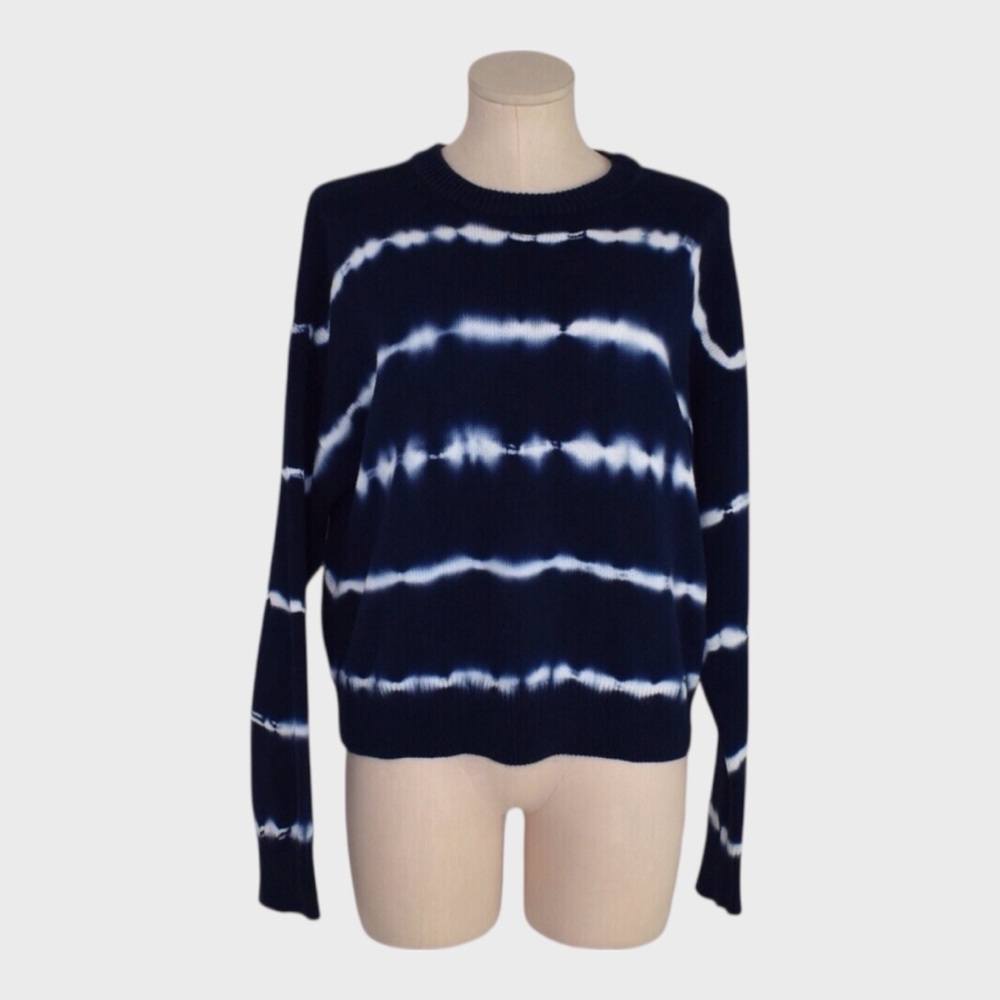 Ecote Navy Tie Dye Oversized‎ Cotton Sweater
